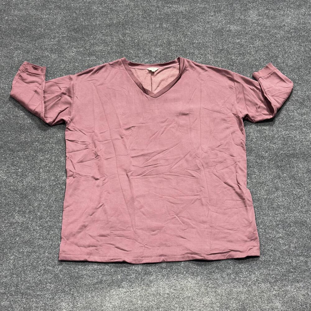 Terra & Sky Shirt Womens 4X Purple V Neck Long Sleeve Pullover Plus Top Stretch